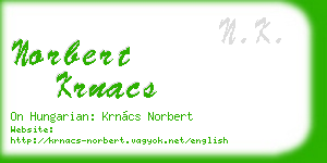 norbert krnacs business card