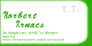 norbert krnacs business card